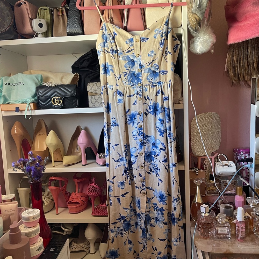 Blue Floral Maxi Dress